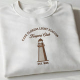 Custom Lighthouse Embroidered Sweatshirt, Personalized Coastal Nautical Beach Crewneck