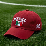 Personalized Mexico Flag Embroidered Hat, Custom Number Baseball Cap, Soccer Fan Gift
