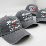 Blessed Mama Dada Grandma Grandpa Embroidered Hats, Matching Family Baseball Caps, Pregnancy Announcement Reveal Gift, New Grandparent Gift