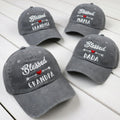 Blessed Mama Dada Grandma Grandpa Embroidered Hats, Matching Family Baseball Caps, Pregnancy Announcement Reveal Gift, New Grandparent Gift