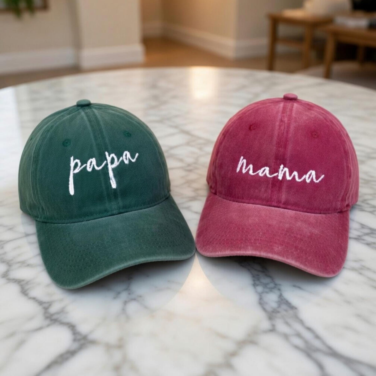 Personalized Family Member Embroidered Hat, Custom Mom Dad Papa Baseball Cap, Matching Family Gift