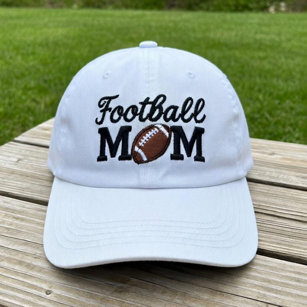 Football Mom Embroidered Hat, Vintage Washed Cotton Baseball Cap, Sports Mom Gift