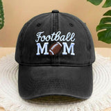 Football Mom Embroidered Hat, Vintage Washed Cotton Baseball Cap, Sports Mom Gift
