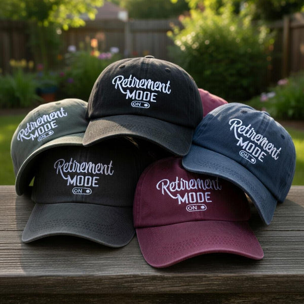 Retirement Embroidered Hat, Vintage Washed Dad Cap, Retiree Vacation Gift