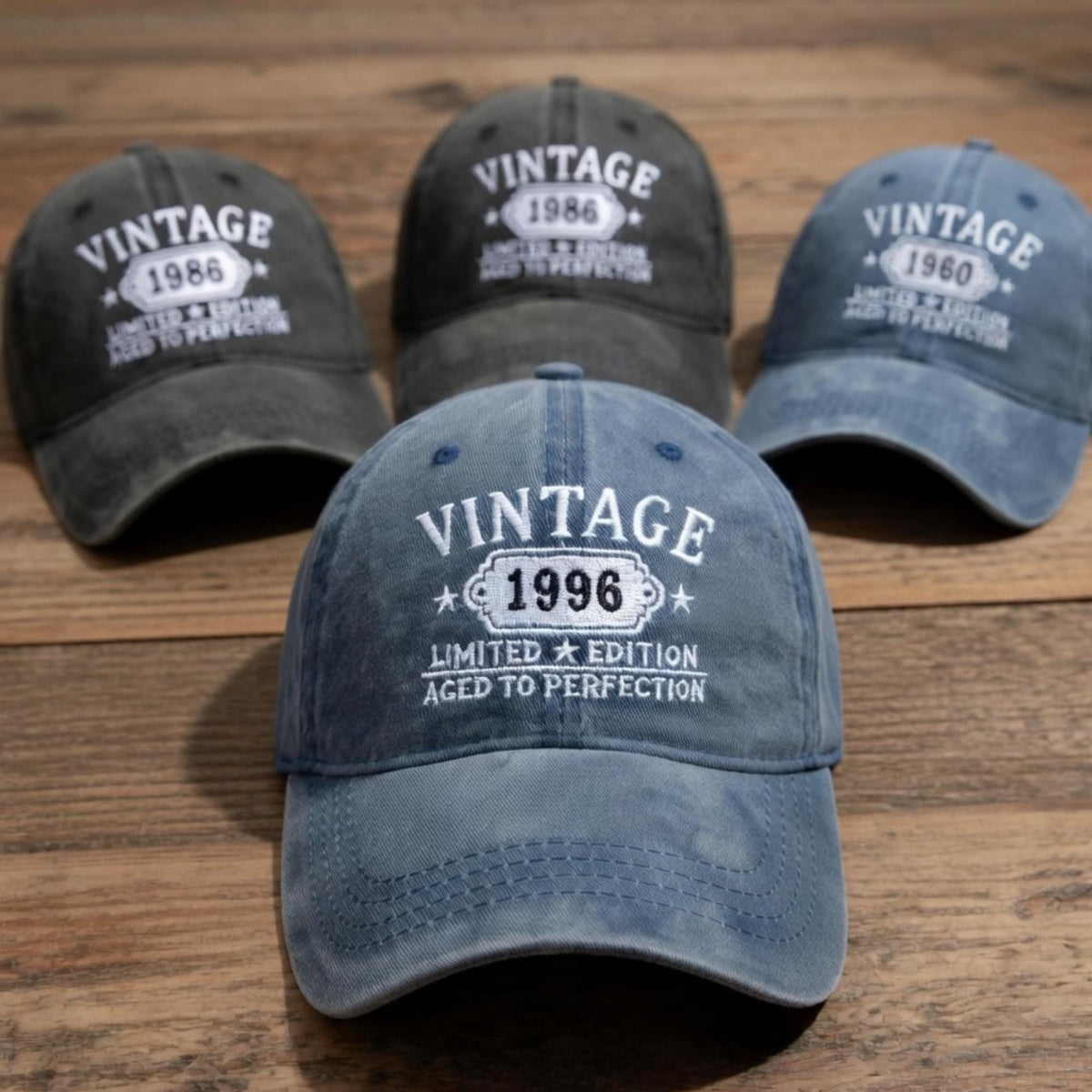 Custom Vintage Year Hat, Personalized Limited Edition Aged to Perfection Birthday Cap, Retro Birthday Gift for Men Women, Embroidered Hat