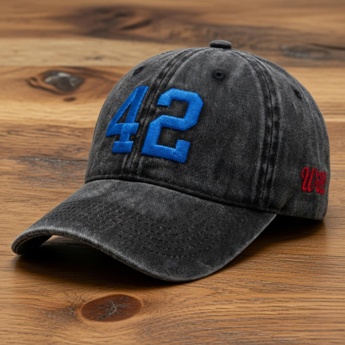 Custom Varsity Number Hat - Personalized Embroidered Baseball Cap