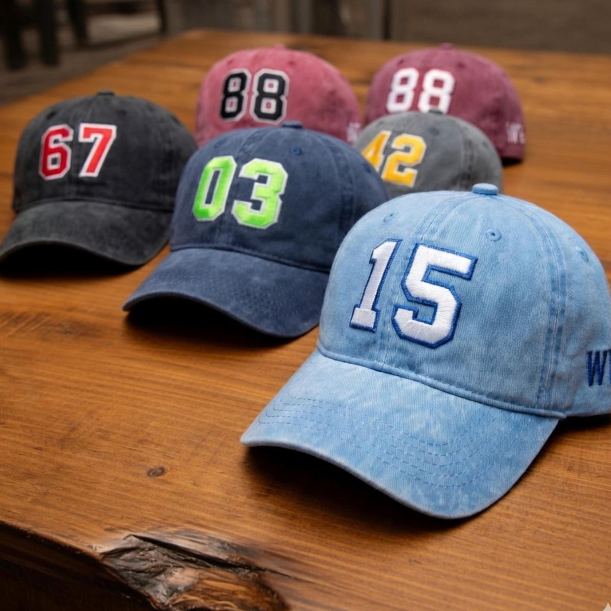 Custom Varsity Number Hat - Personalized Embroidered Baseball Cap