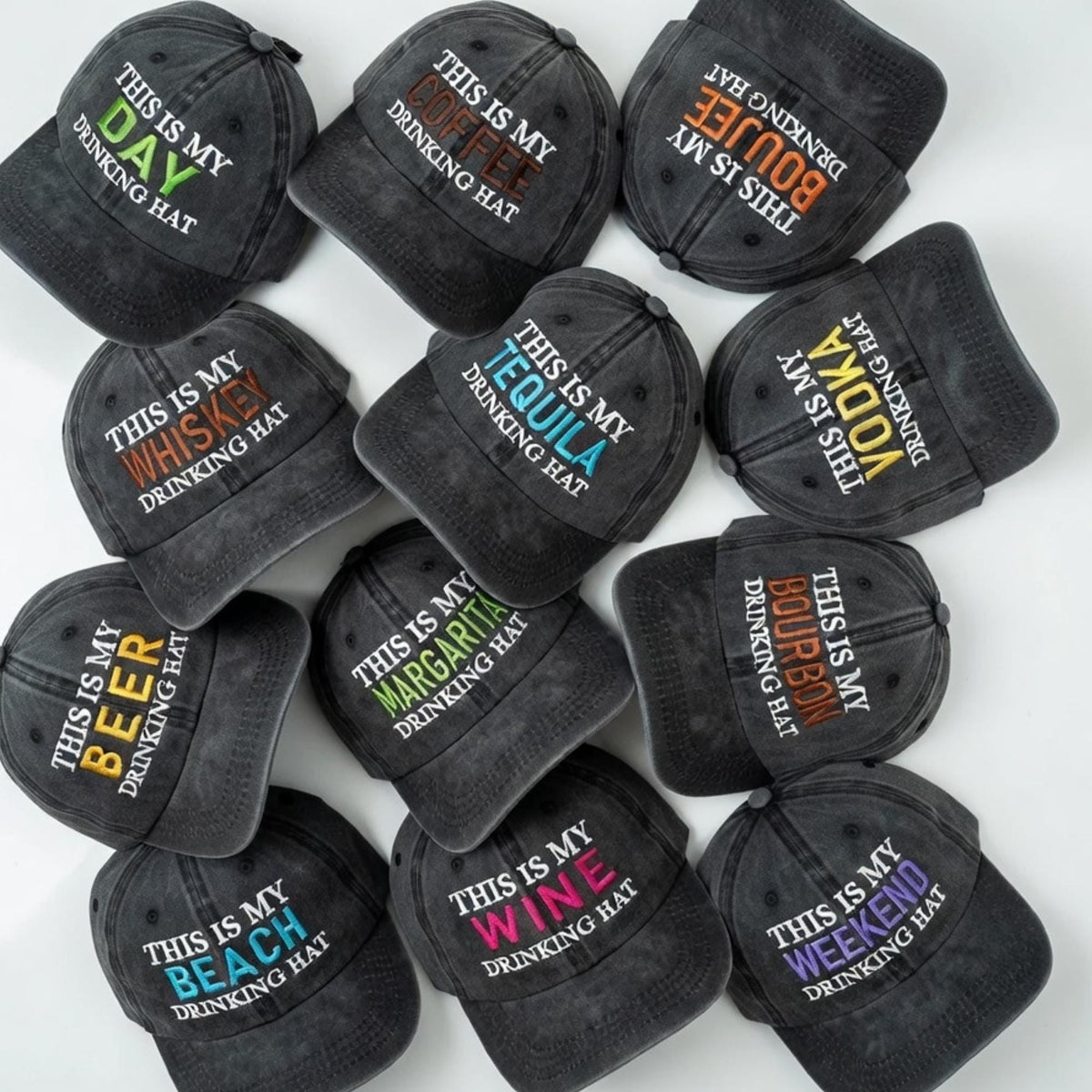 Custom This Is My Drinking Embroidered Hat, Funny Bachelorette Party Hats, Custom Drink Cap, Custom Girls Trip Gift, Washed Caps