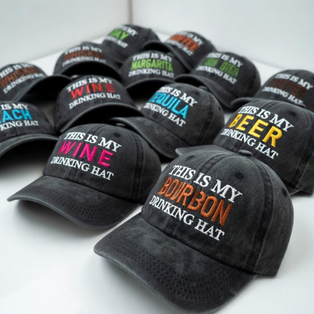Custom This Is My Drinking Embroidered Hat, Funny Bachelorette Party Hats, Custom Drink Cap, Custom Girls Trip Gift, Washed Caps