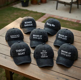 Embroidered Cotton Dad Cap, Rude Humor Trucker Hat, Custom Slogan Party Hat