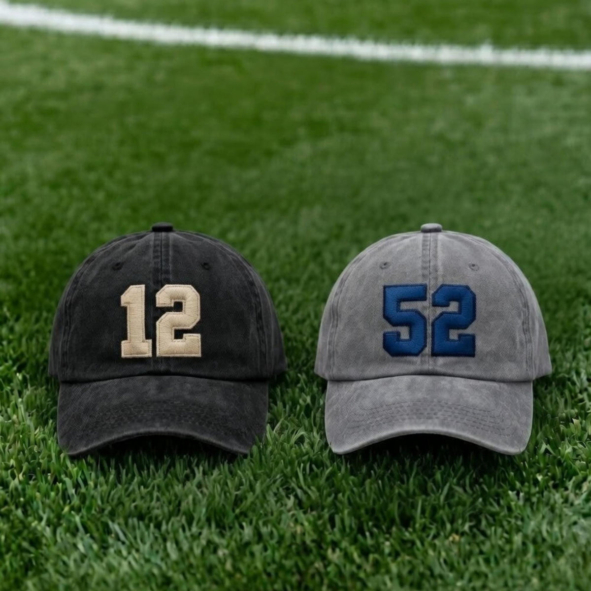 Personalized Player Number Embroidered Hat, Custom Sports Jersey Number Cotton Baseball Cap