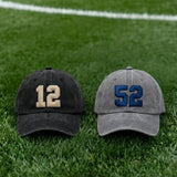 Personalized Player Number Embroidered Hat, Custom Sports Jersey Number Cotton Baseball Cap