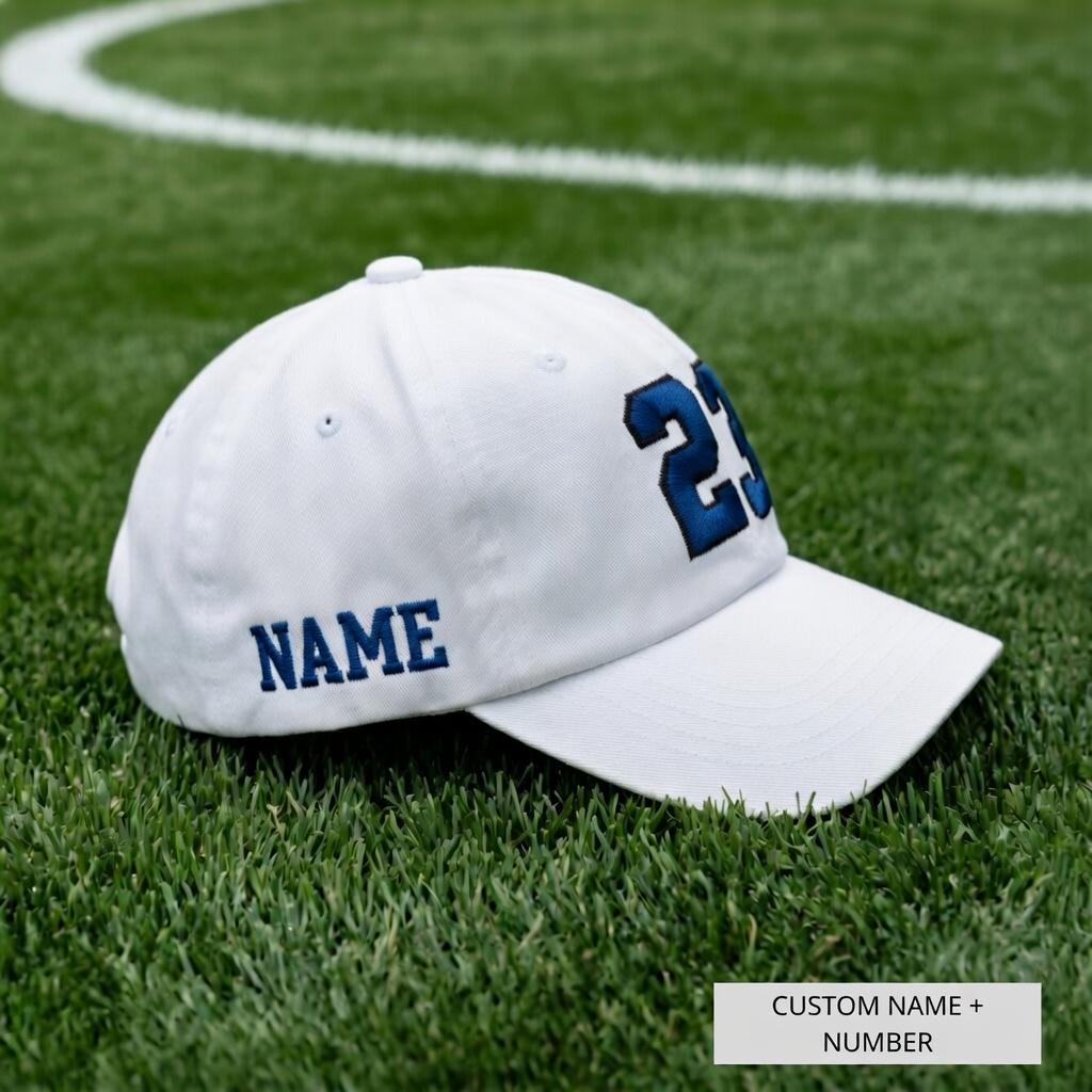 Personalized Player Number Embroidered Hat, Custom Sports Jersey Number Cotton Baseball Cap