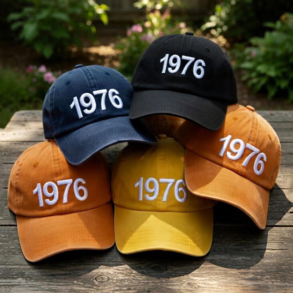 Custom 1976 Birth Year Embroidered Hat - Vintage 50th Birthday Dad Cap