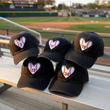 Custom Baseball Heart Hat, Personalized Sports Cap, Embroidered Player Number Team Spirit