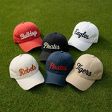 Custom Team Name Embroidered Hat, Personalized School Spirit Cap, Custom Mascot Embroidery Hat, Varsity Style Team Gift, Youth Sports Cap