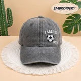 Custom Soccer Player Embroidered Hat, Personalized Name Number Football Stitch Cap, Sports Team Gift for Son, Stitched Game Day Headwear