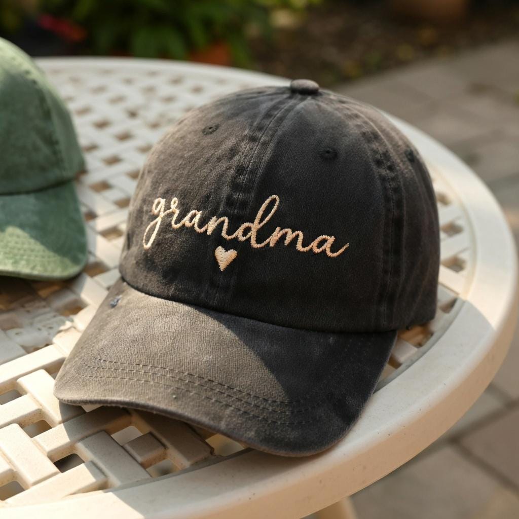 Personalized Grandma Embroidered Hat, Custom Mama Mimi Gigi Nana Baseball Cap