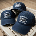 Personalized Birth Year Embroidered Hat, Custom Birthday Washed Cotton Baseball Cap