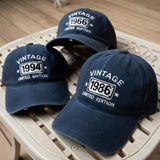 Personalized Birth Year Embroidered Hat, Custom Birthday Washed Cotton Baseball Cap