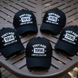 Personalized Birth Year Embroidered Hat, Custom Birthday Washed Cotton Baseball Cap