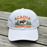 Moose Embroidered Dad Hat, Maine Mountain Wildlife Baseball Cap, Outdoor Nature Lover Gift