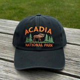 Moose Embroidered Dad Hat, Maine Mountain Wildlife Baseball Cap, Outdoor Nature Lover Gift