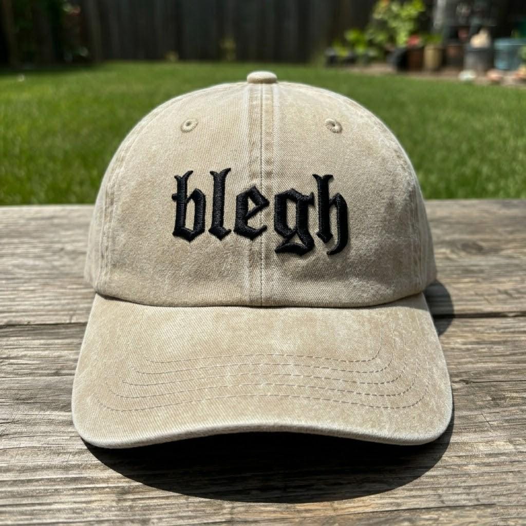 Metalcore Style Embroidered Dad Hat, Gothic Washed Denim Baseball Cap, Alternative Fashion Gift
