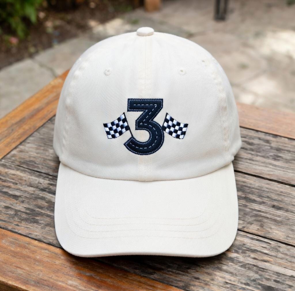 Custom Age Number Hat, Racing Birthday Party Hat, Personalized Boys Hat, Two Fast Two Curious Shirt Match, Embroidered Baseball Cap