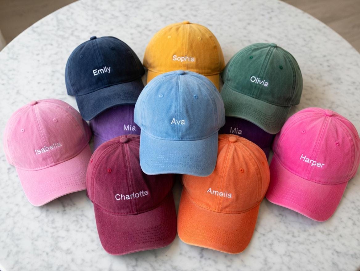 Custom Name Embroidered Hat, Personalized Text Baseball Cap, Unique Birthday Gift for Her, Custom Script Font Hat, Personalized Member Cap