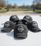 Funny Grandpa Embroidered Hat, Vintage Washed Cotton Baseball Cap, Father's Day Gift