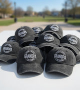 Funny Grandpa Embroidered Hat, Vintage Washed Cotton Baseball Cap, Father's Day Gift