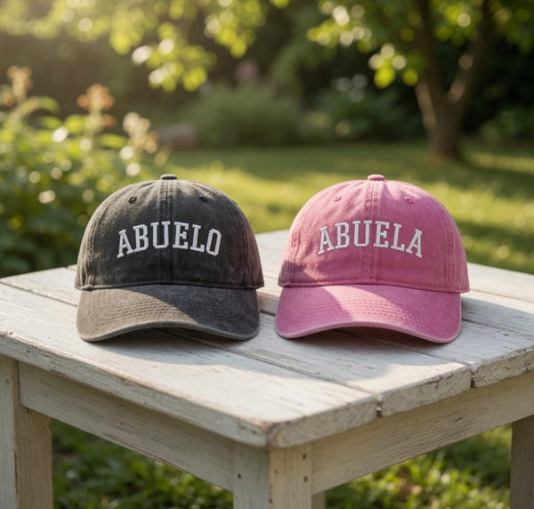 Abuelo Abuela Varsity Embroidered Baseball Cap - Spanish Grandparents Mother Father's Day Cotton Dad Hat