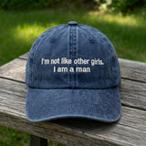 Funny Sarcastic Embroidered Dad Hat, Vintage Washed Black Baseball Cap, Humor Gift