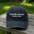 Funny Sarcastic Embroidered Dad Hat, Vintage Washed Black Baseball Cap, Humor Gift