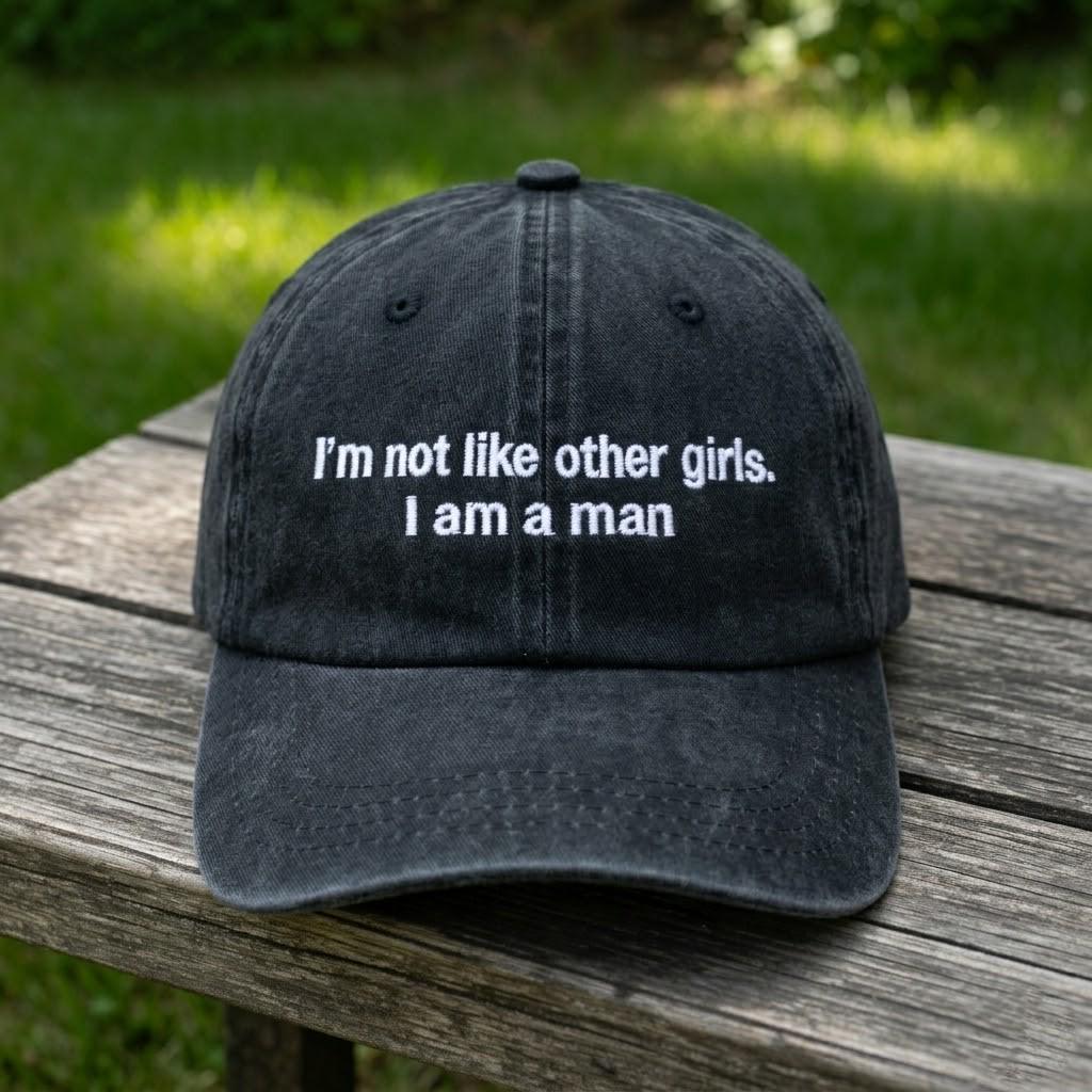 Funny Sarcastic Embroidered Dad Hat, Vintage Washed Black Baseball Cap, Humor Gift