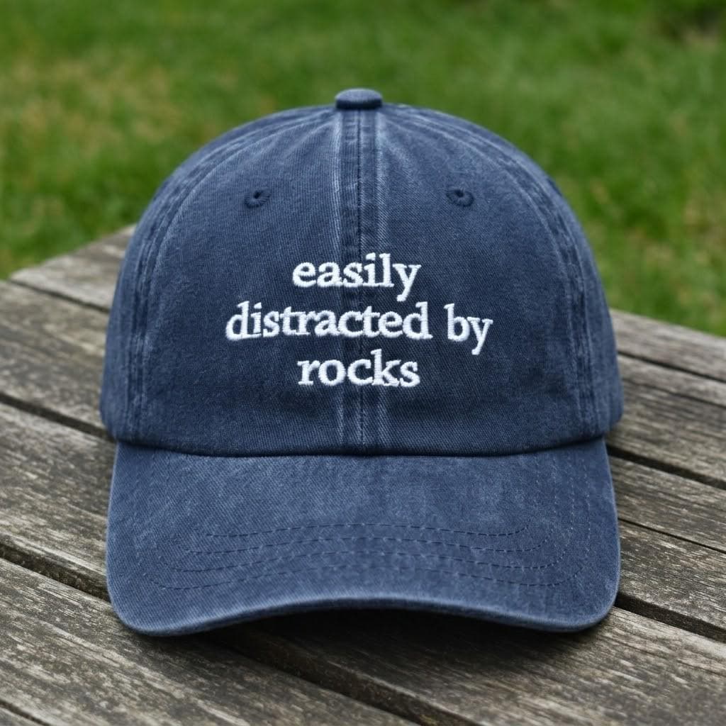 Geology Rock Collector Embroidered Hat, Funny Rockhound Baseball Cap, Gift for Geologist