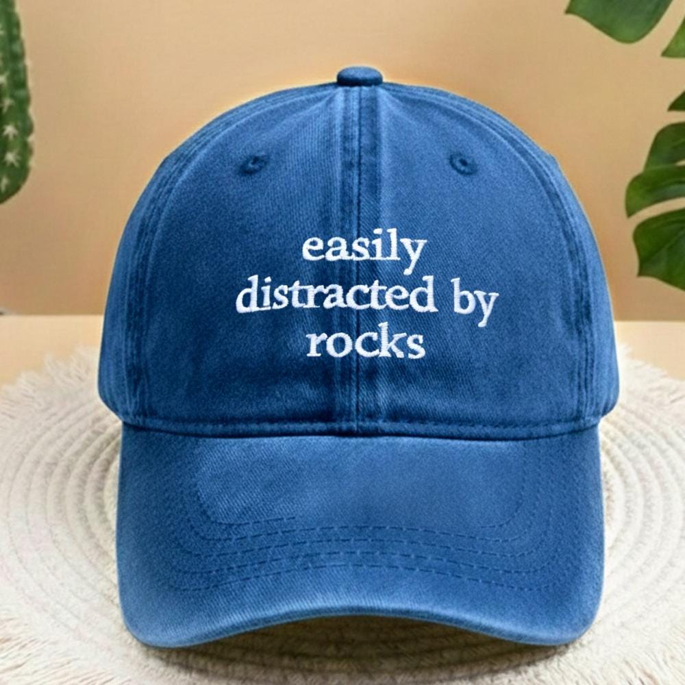 Geology Rock Collector Embroidered Hat, Funny Rockhound Baseball Cap, Gift for Geologist