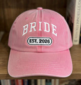 Custom Bride and Groom Hats, Est 2026 Baseball Caps, Personalized Wedding Gift for Couple, Honeymoon Essentials, Newlywed Keepsake Hat.