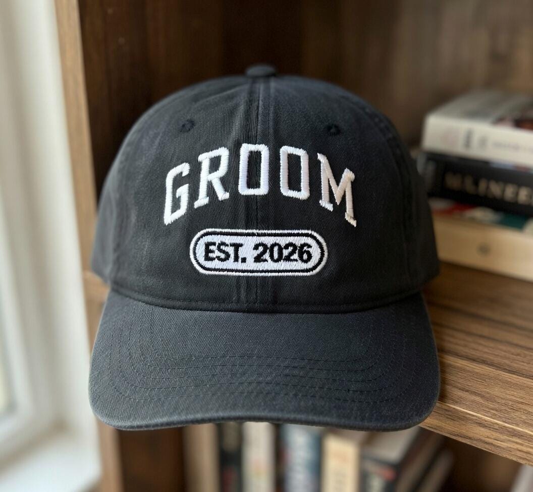 Custom Bride and Groom Hats, Est 2026 Baseball Caps, Personalized Wedding Gift for Couple, Honeymoon Essentials, Newlywed Keepsake Hat.