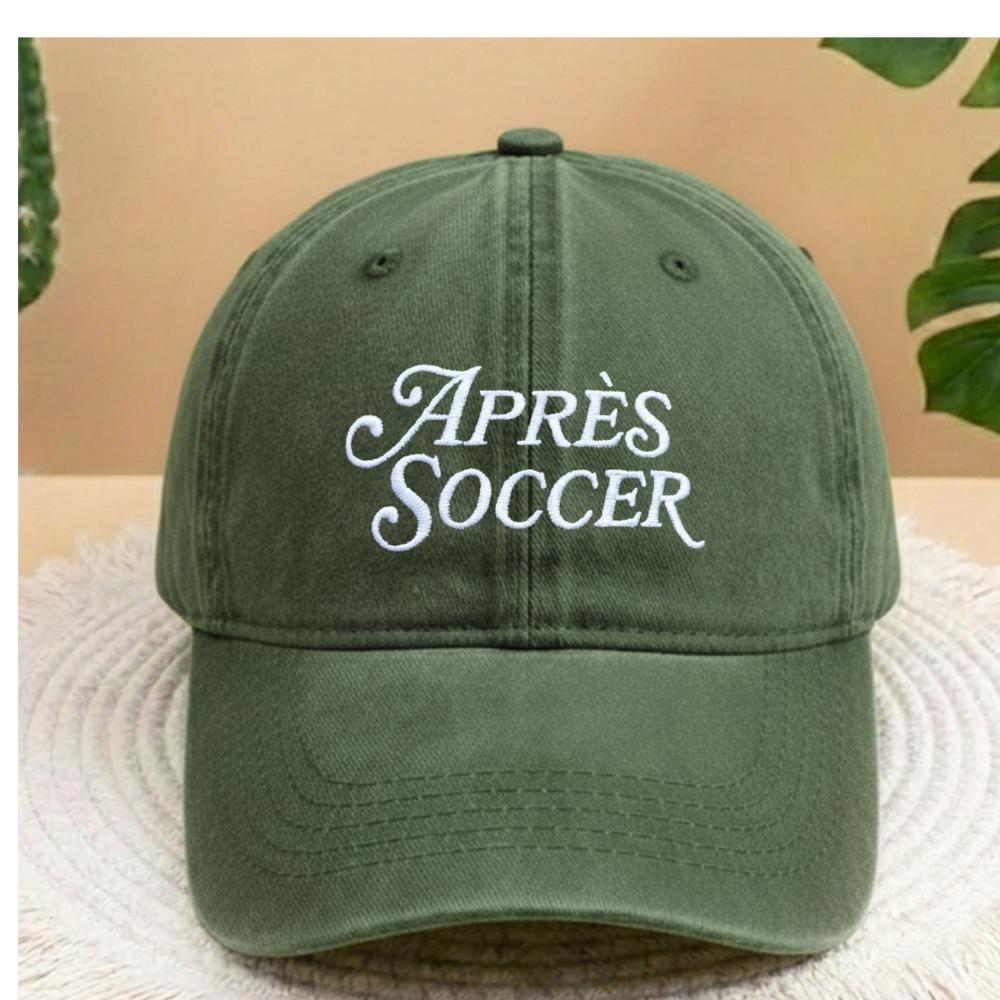 Soccer Mom Dad Embroidered Hat, Vintage Washed Soccer Fan Cap, Sports Gift