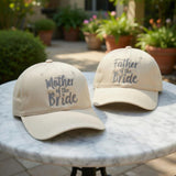Matching Mother and Father of the Bride Embroidered Hats, Wedding Family Baseball Caps, Bridal Party Gift