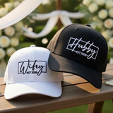 Custom Wifey Hubby Est Embroidered Baseball Cap - Personalized Wedding Honeymoon Couple Cotton Dad Hat