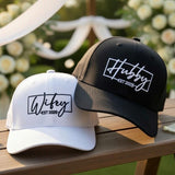 Custom Wifey and Hubby EST Embroidered Hat, Personalized Wedding Gift for Couple, Matching Honeymoon Caps, Anniversary Squad Member Hat
