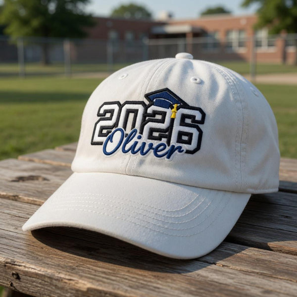 Class of 2026 Embroidered Hat, Personalized High School Senior Baseball Cap, Graduation Gift