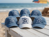 Custom Beach Club Bachelorette Hat, Embroidered Coastal Cap, Bachelorette Party Gift, Aesthetic Summer Trip Headwear, Unique Bridesmaid Cap