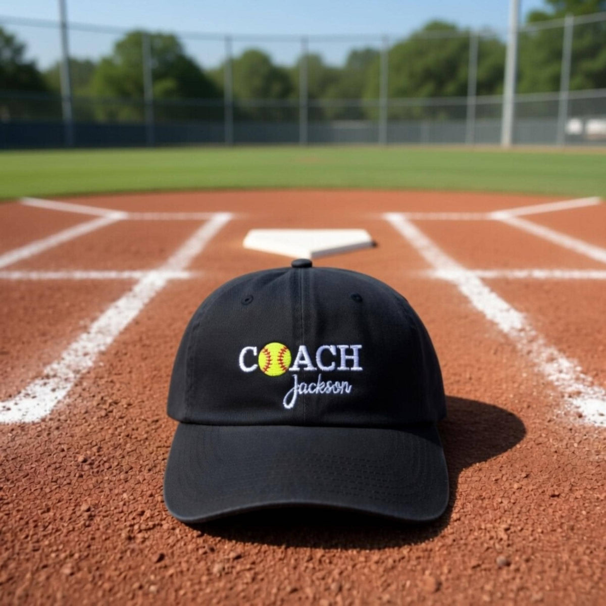 Custom Coach Name Softball Embroidered Hat - Fastpitch Team Gift Cap