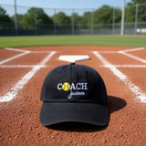 Custom Coach Name Softball Embroidered Hat - Fastpitch Team Gift Cap