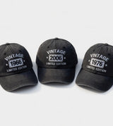 Personalized Birth Year Embroidered Hat, Custom Vintage Birthday Baseball Cap, Milestone Birthday Gift