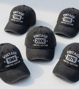 Personalized Birth Year Embroidered Hat, Custom Vintage Birthday Baseball Cap, Milestone Birthday Gift